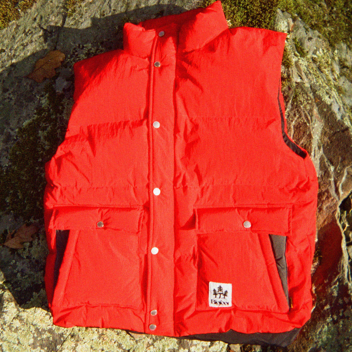 Sunburst Puffer Vest, Spicy Red